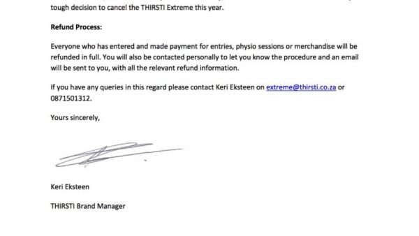 Thirsti Extreme cancelled