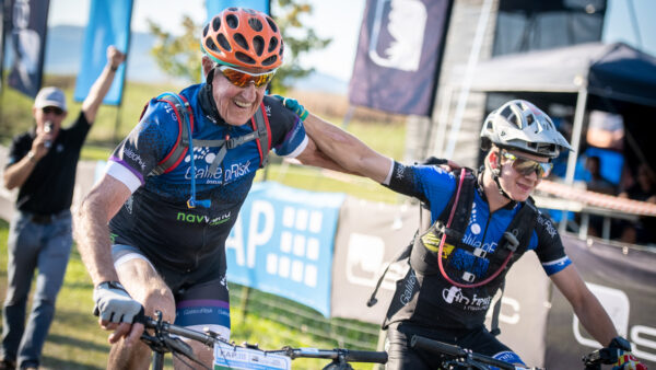 84 year old finishes the KAP sani2c partnered with his grandson