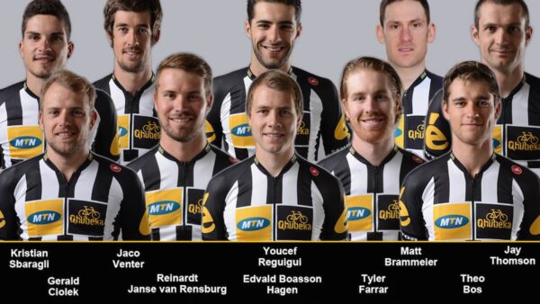 Team MTN-Qhubeka tackle the first of the cobbled spring classics