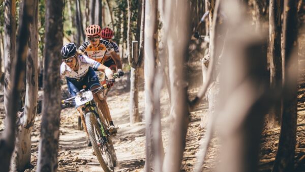 Drama at the front of the field on Stage 3