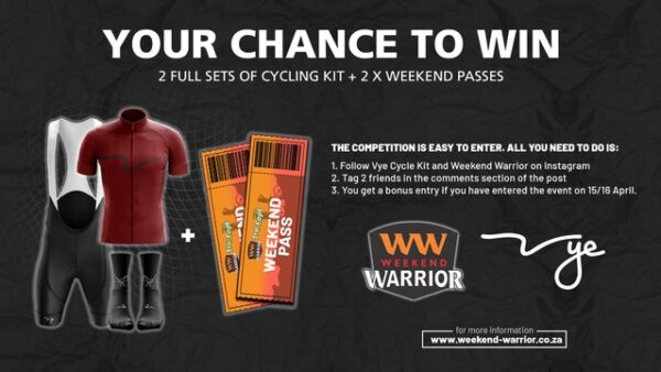 Win with Vye Cycle kit and Weekend Warrior